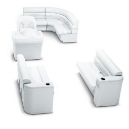 Taylor Made Pontoon Furniture Set - Rear Entry (White)