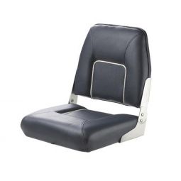 Vetus First Mate Deluxe Folding Seat, Dark Blue with White Seams