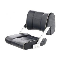 Vetus Ferry Helm Seat with Adjustable Backrest, Dark Blue with White Seams