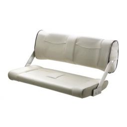 Vetus Ferry Bench Seat with Adjustable Backrest, White with Dark Blue Seams