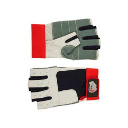 SEA Sailing Glove Cut (Synthetic Leather w/ Kevlar Stitching) Full Fingers - Grey/White/Red
